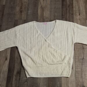 Pink Lily Ivory Knit Sweater